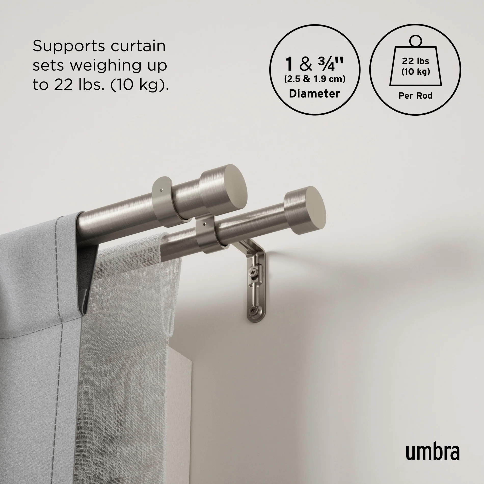 Cappa Double Curtain Rod - Image 42