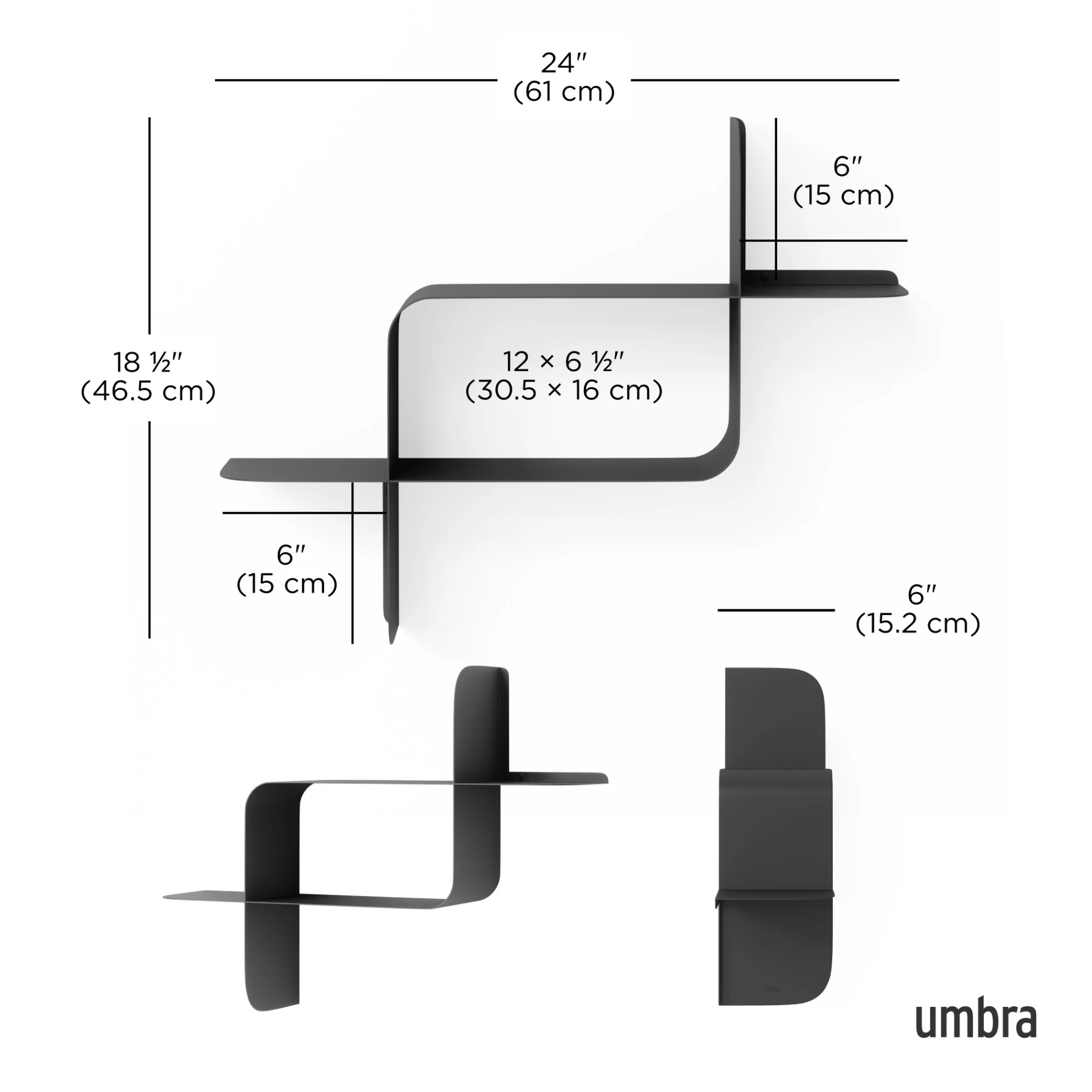 Montage Metal Wall Shelves, Set of 2 - Image 8