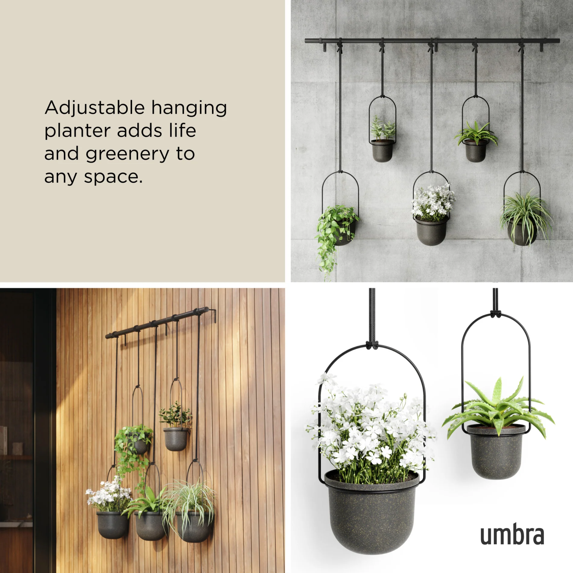 Triflora Hanging Planters, Set of 5 - Image 7
