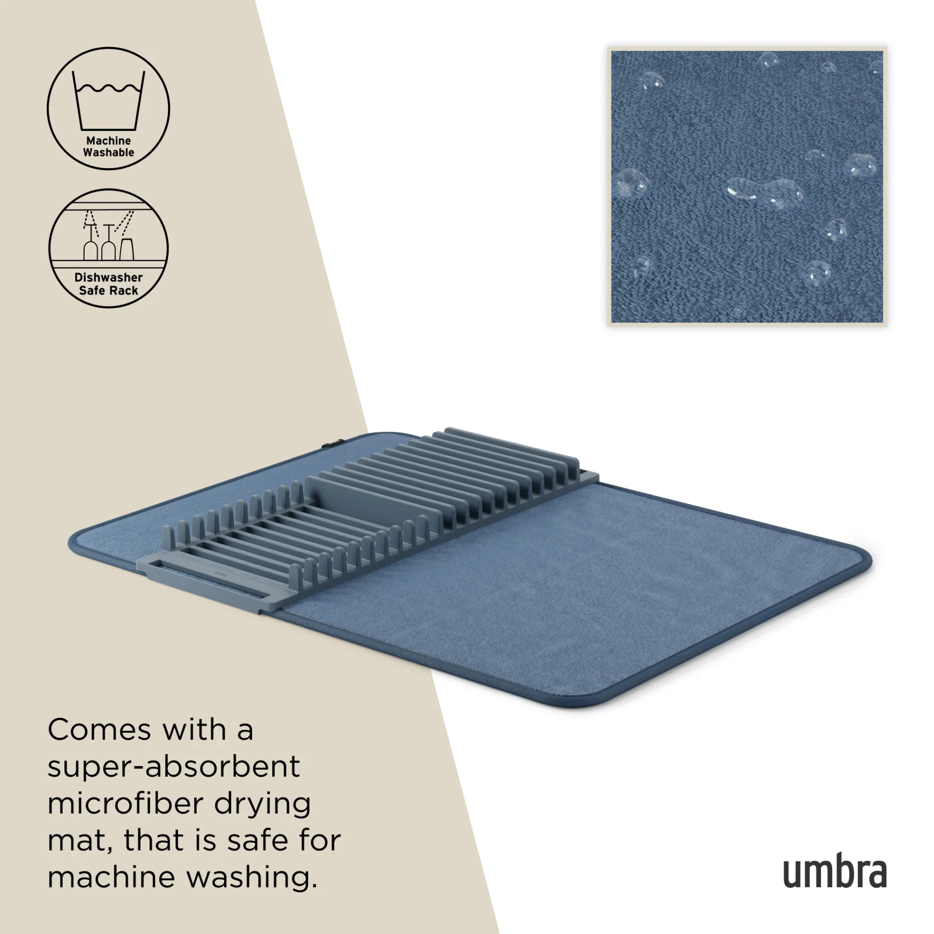 UDry Dish Drying Rack with Mat - Image 17