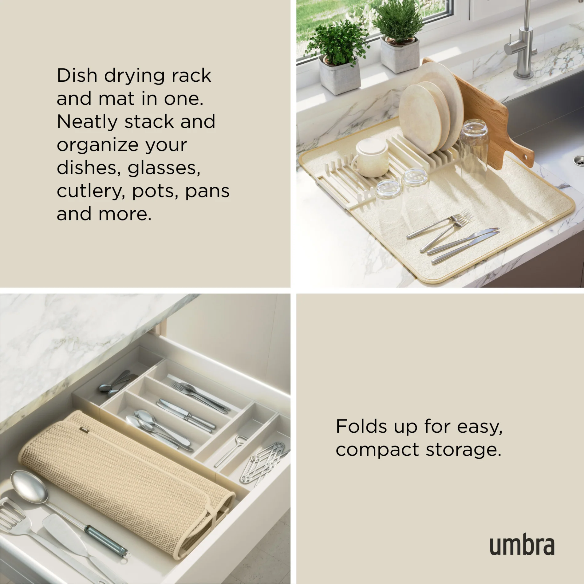 UDry Dish Drying Rack with Mat - Image 26