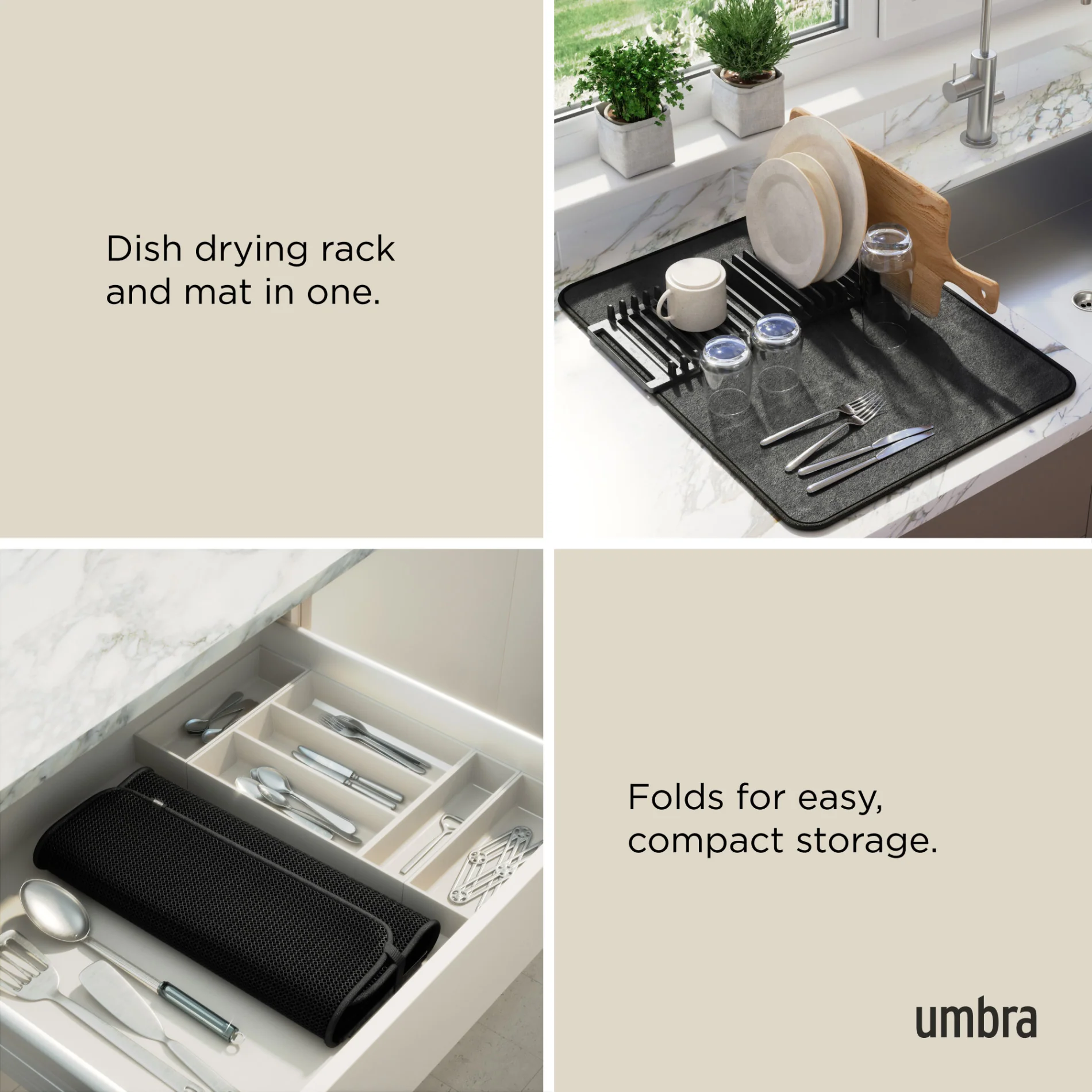 UDry Dish Drying Rack with Mat - Image 36