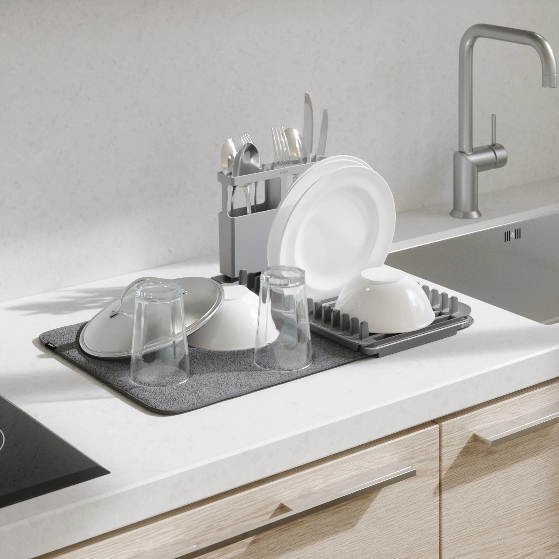 UDry Over the Sink Dish Rack with Mat - Image 3